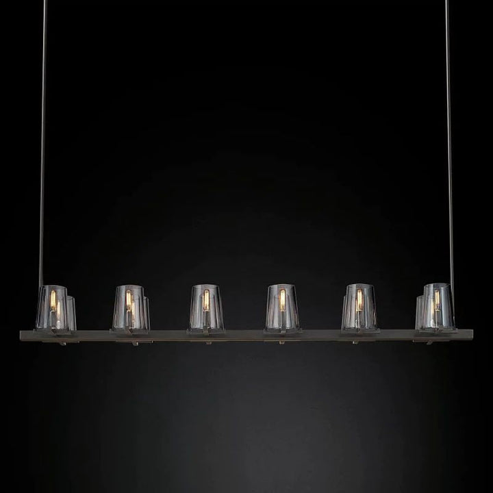 Pauille Glass Linear  Dining Room Chandelier 60"