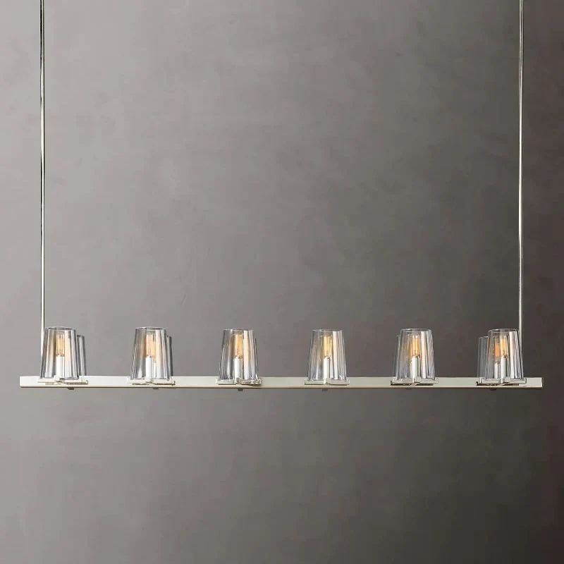 Pauille Glass Linear  Dining Room Chandelier 60"