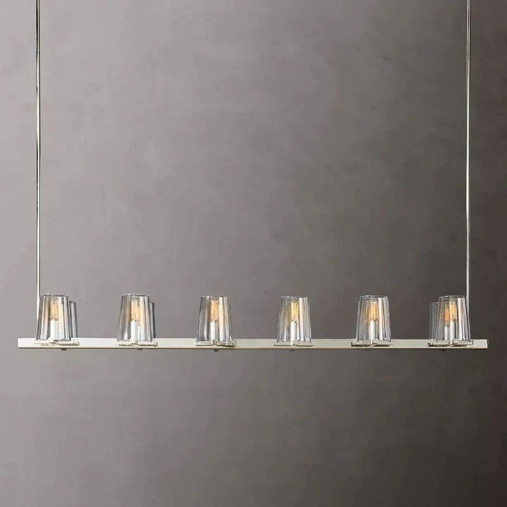 Pauille Glass Linear  Dining Room Chandelier 60"