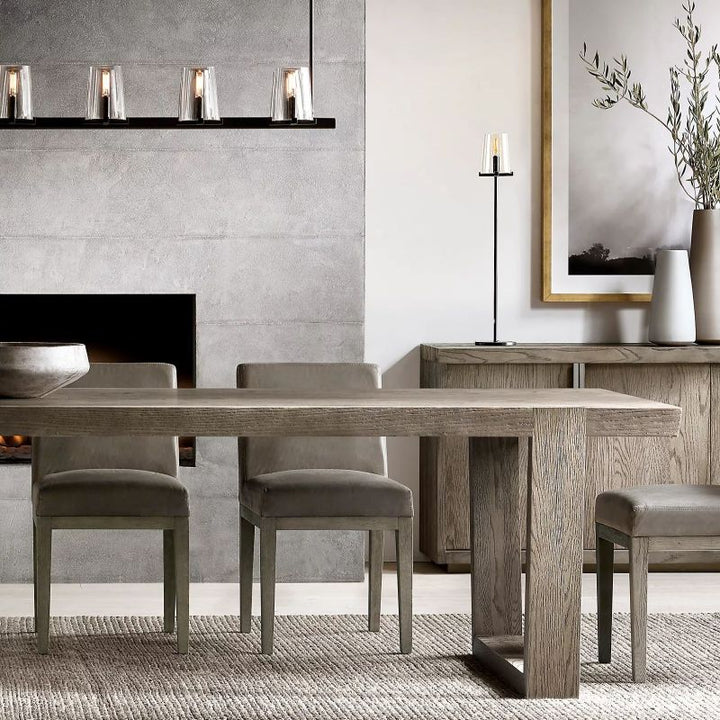 Pauille Glass Linear  Dining Room Chandelier 60"