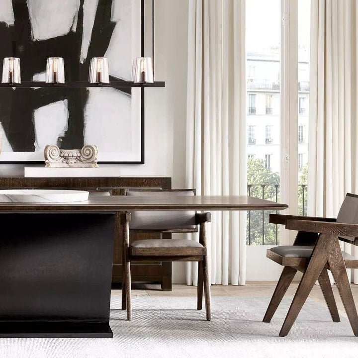 Pauille Glass Linear  Dining Room Chandelier 60"