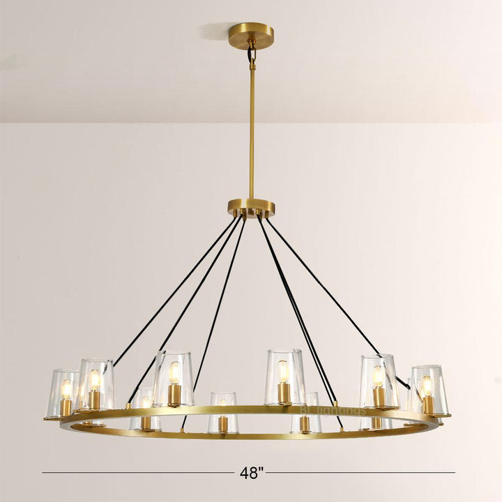 Pauille Glass Round Chandelier 48"
