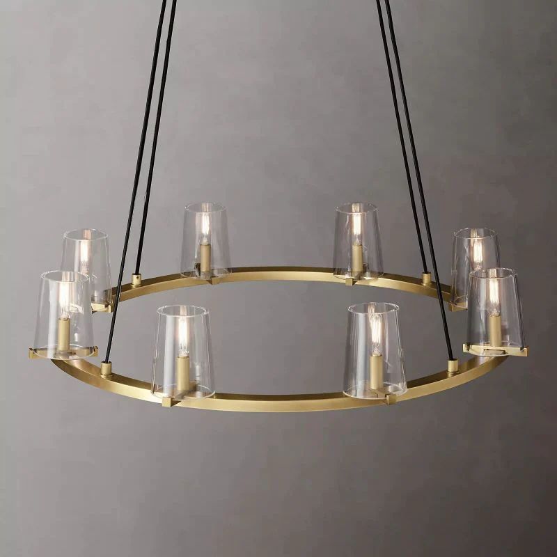 Pauille Glass Round  Dining Room Chandelier 36"