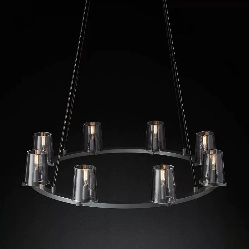 Pauille Glass Round  Dining Room Chandelier 36"