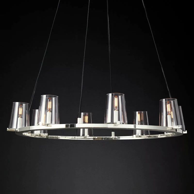 Pauille Glass Round  Dining Room Chandelier 36"