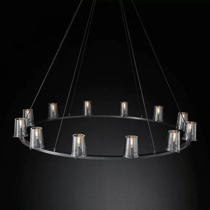 Pauille Glass Round  Dining Room Chandelier 60"