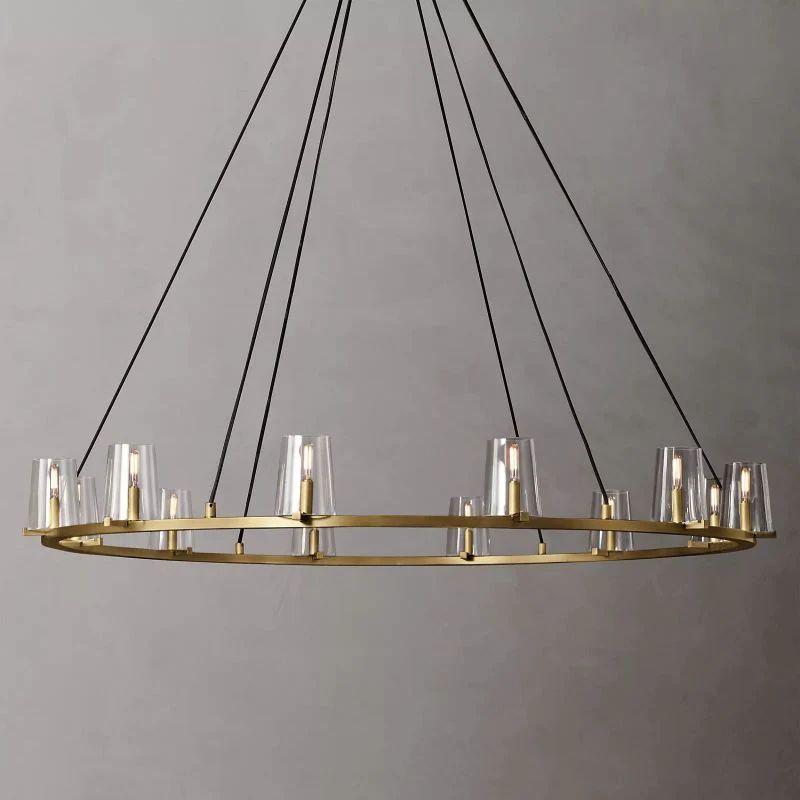 Pauille Glass Round  Dining Room Chandelier 60"