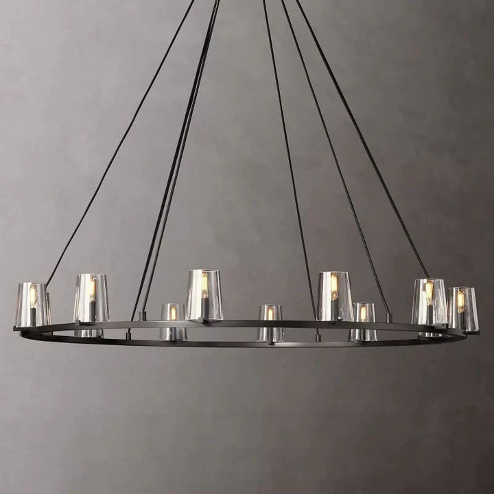 Pauille Glass Round  Dining Room Chandelier 60"