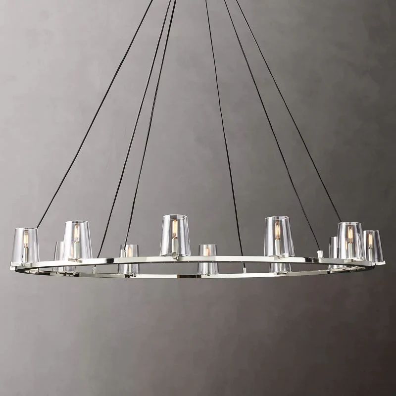 Pauille Glass Round  Dining Room Chandelier 60"
