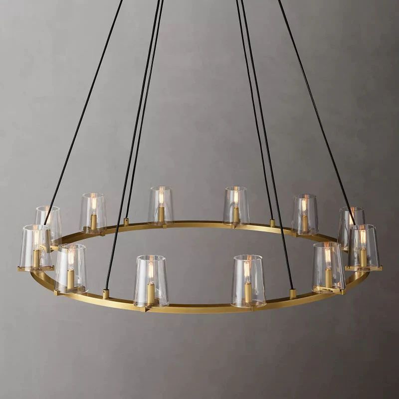 Pauille Glass Round  Living Room Chandelier 48"