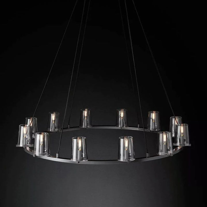 Pauille Glass Round  Living Room Chandelier 48"