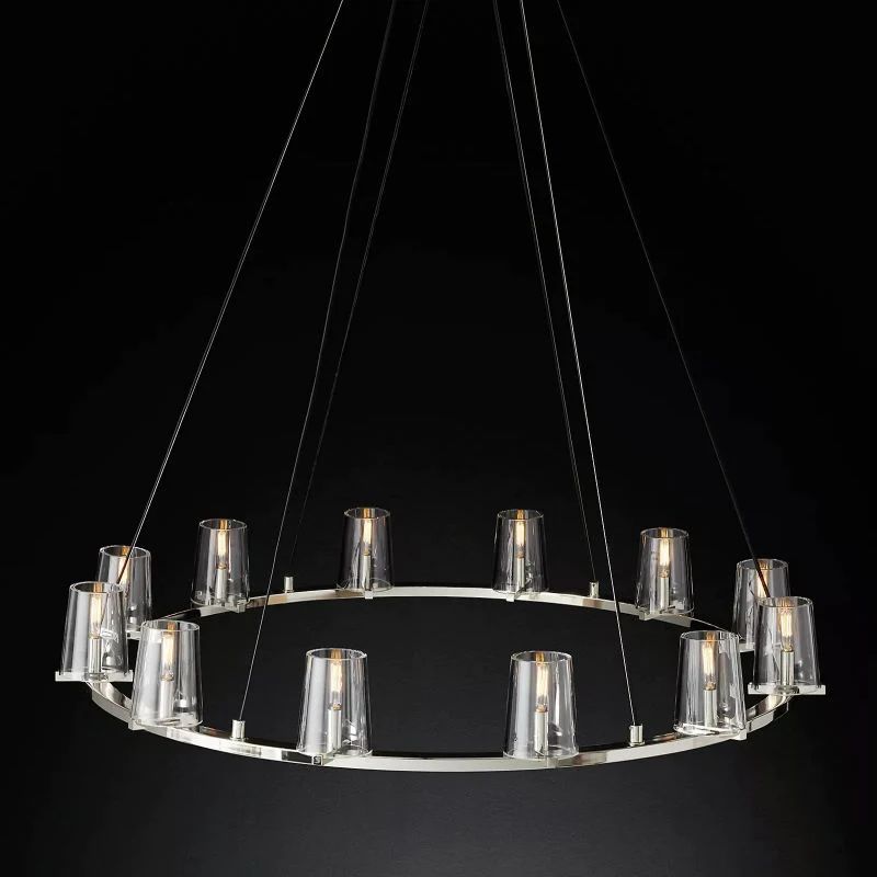 Pauille Glass Round  Living Room Chandelier 48"
