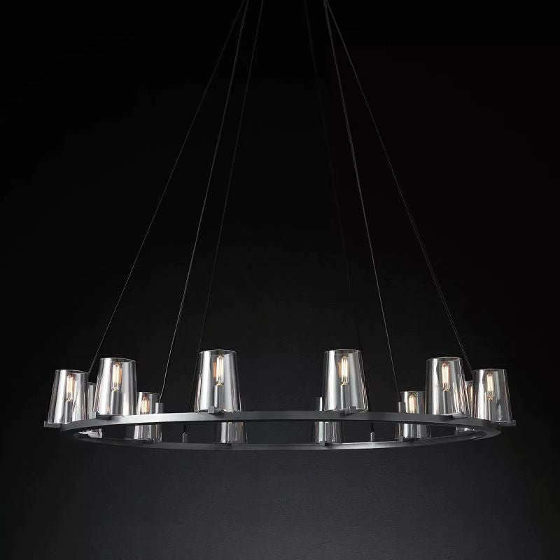 Pauille Glass Round  Living Room Chandelier 48"