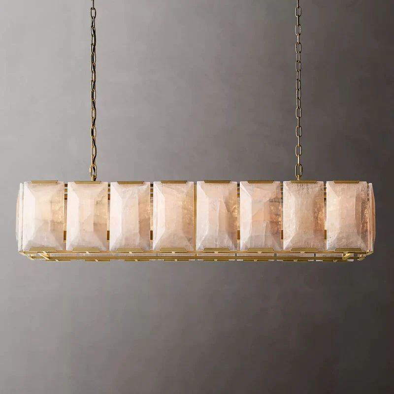 Paula Alabaster Rectangular Dining Room Chandelier 54"