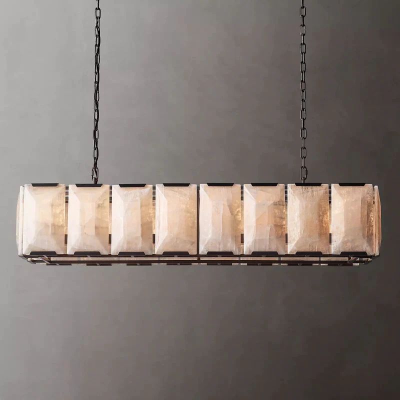 Paula Alabaster Rectangular Dining Room Chandelier 54"