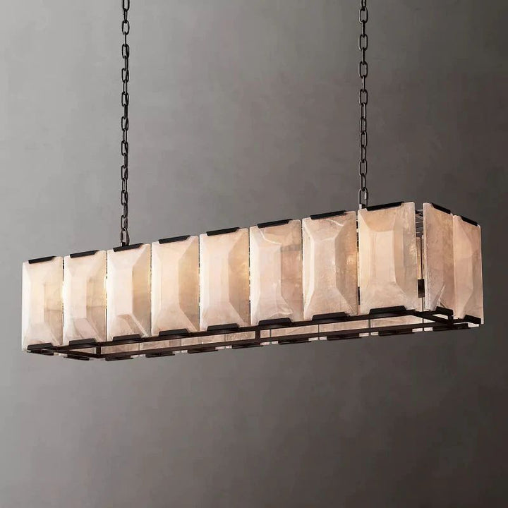 Paula Alabaster Rectangular Dining Room Chandelier 54"