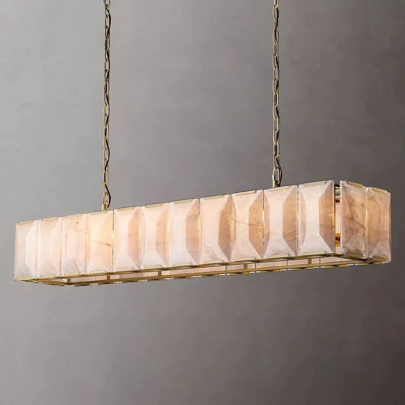 Paula Alabaster Rectangular Dining Room Chandelier 74"
