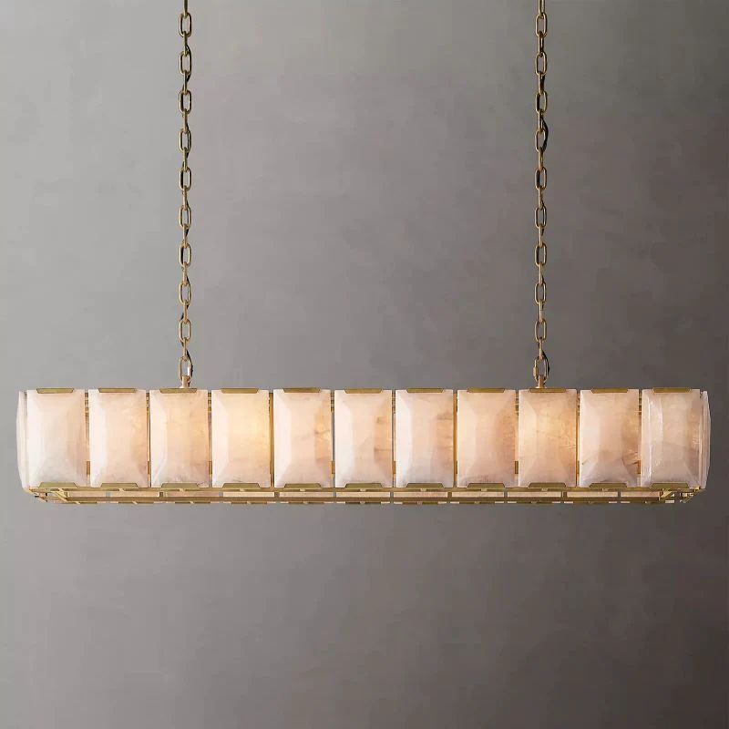 Paula Alabaster Rectangular Dining Room Chandelier 74"