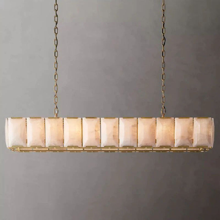 Paula Alabaster Rectangular Dining Room Chandelier 74"