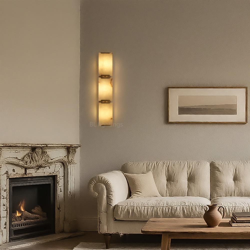 Paula Alabaster Triple Sconce