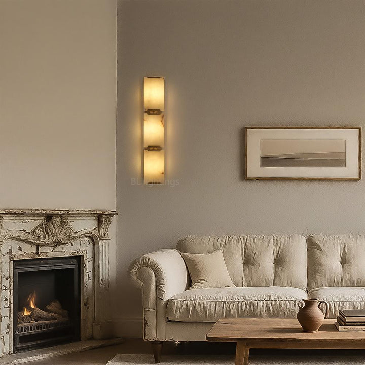 Paula Alabaster Triple Sconce