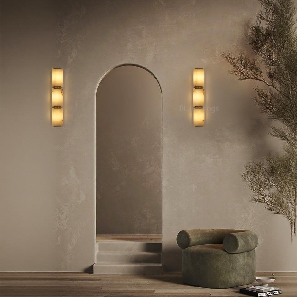 Paula Alabaster Triple Sconce
