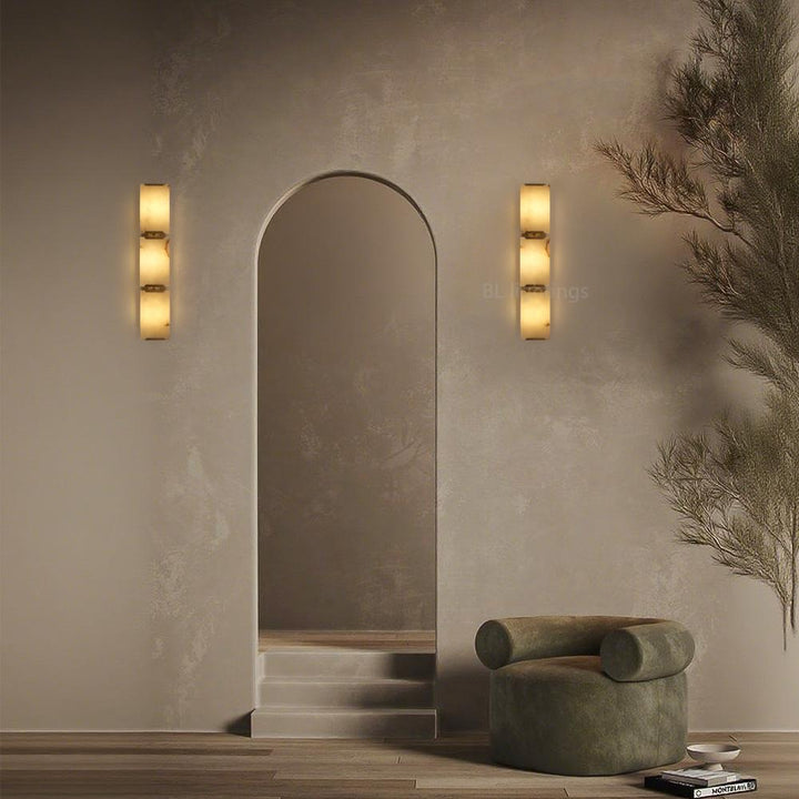 Paula Alabaster Triple Sconce
