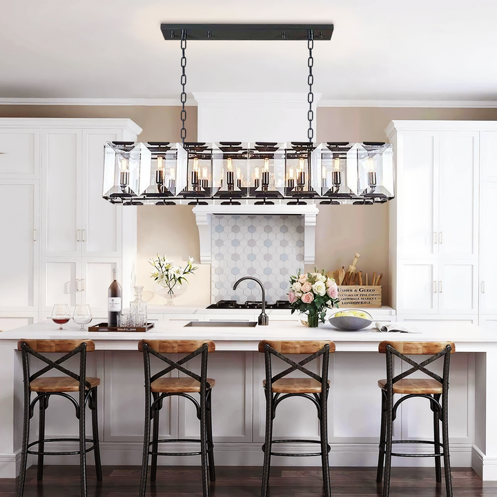 Paula Crystal Rectangular Chandelier