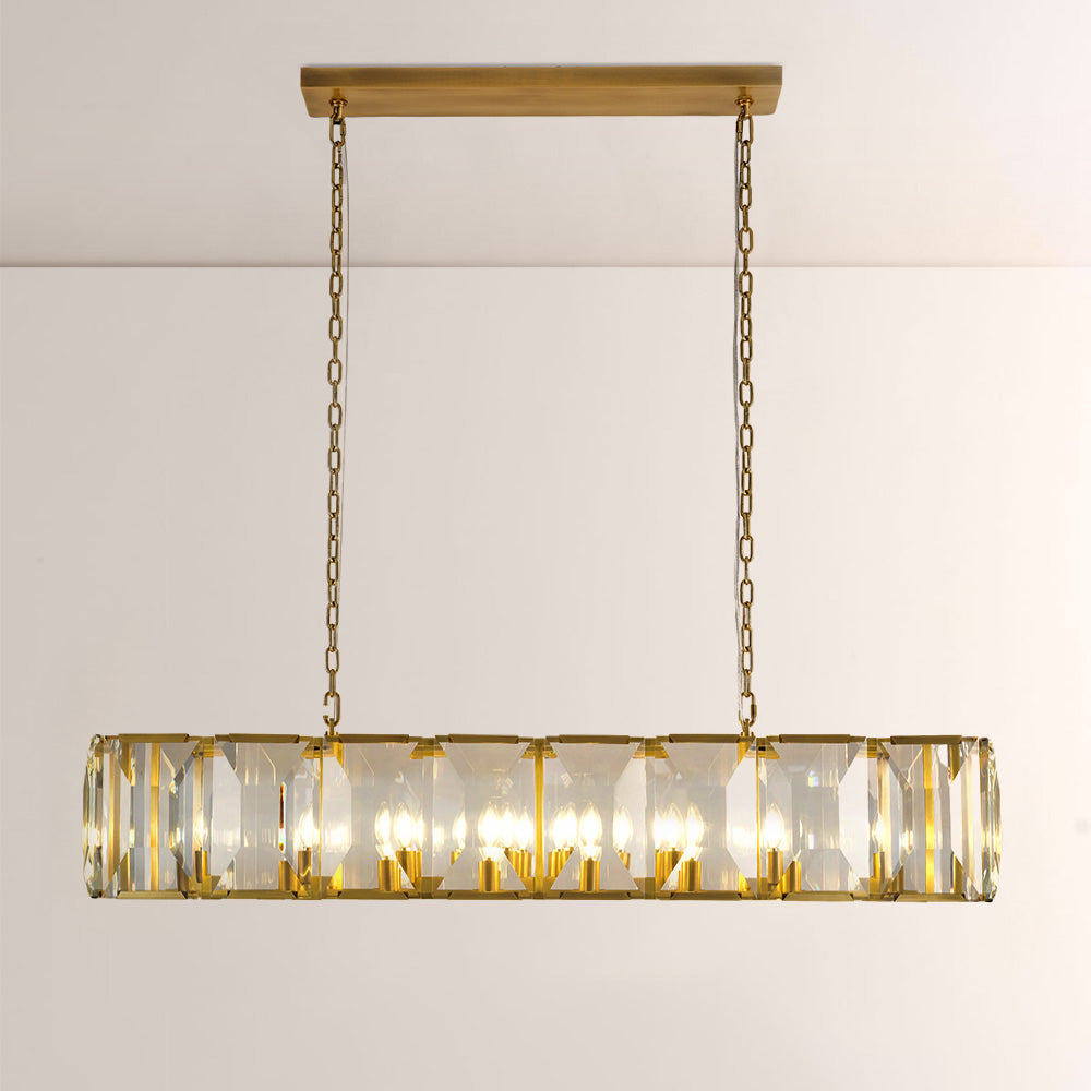 Paula Crystal Rectangular Chandelier 54"