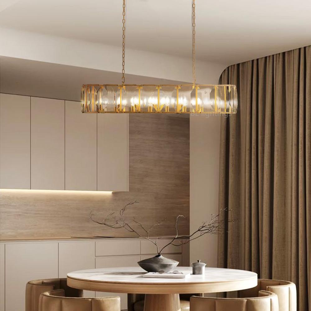 Paula Crystal Rectangular Chandelier 54"