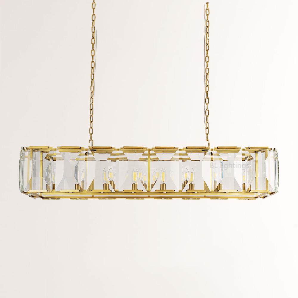 Paula Crystal Rectangular Chandelier 54"