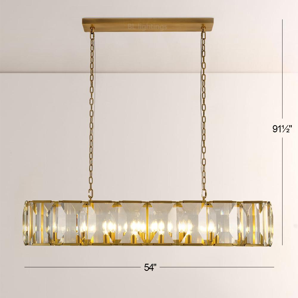 Paula Crystal Rectangular Chandelier 54"