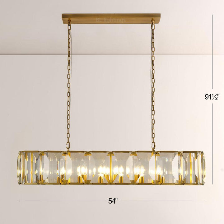 Paula Crystal Rectangular Chandelier 54"
