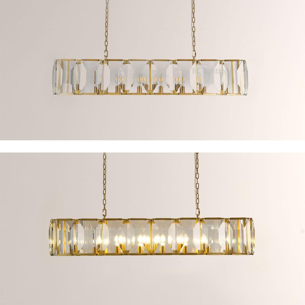 Paula Crystal Rectangular Chandelier 54"