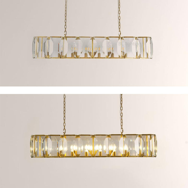 Paula Crystal Rectangular Chandelier 54"