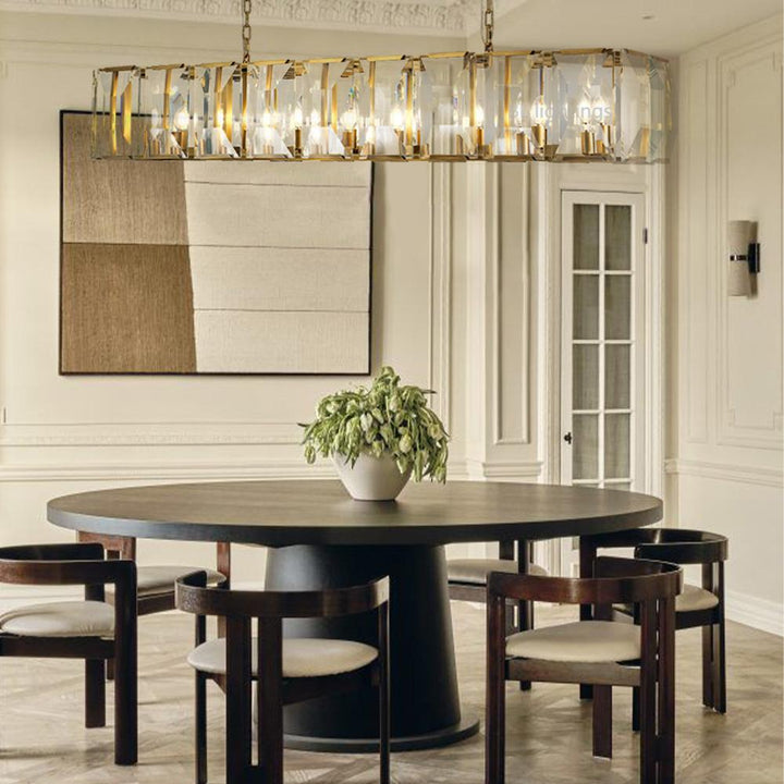 Paula Crystal Rectangular Chandelier 62"