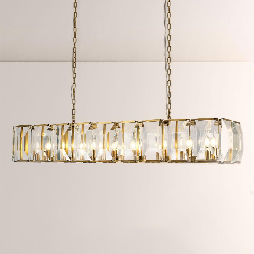 Paula Crystal Rectangular Chandelier 62"