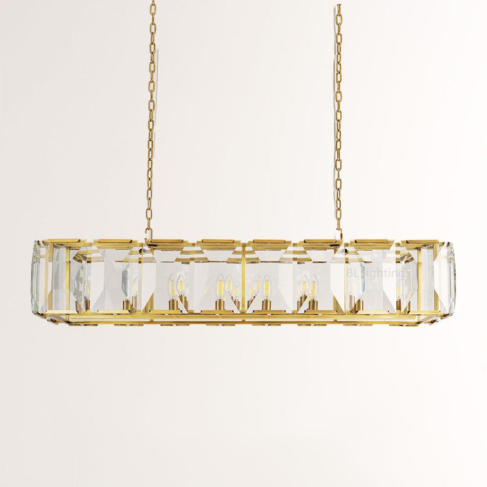 Paula Crystal Rectangular Chandelier 62"