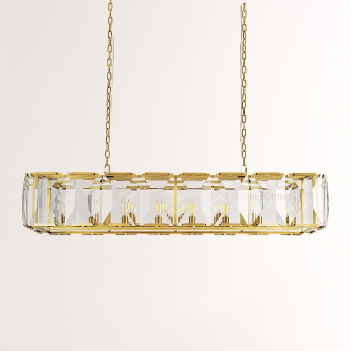 Paula Crystal Rectangular Chandelier 62"