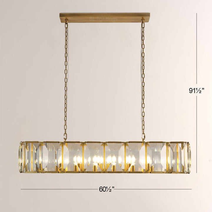 Paula Crystal Rectangular Chandelier 62"