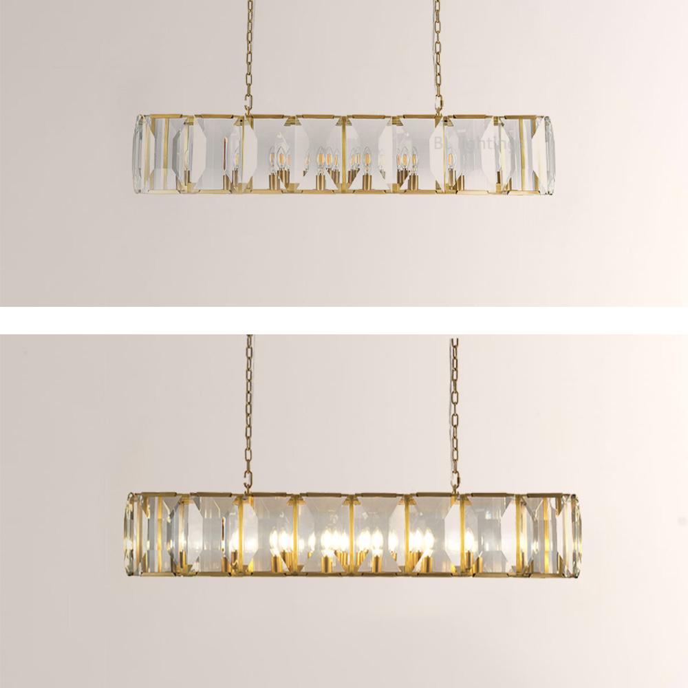 Paula Crystal Rectangular Chandelier 62"