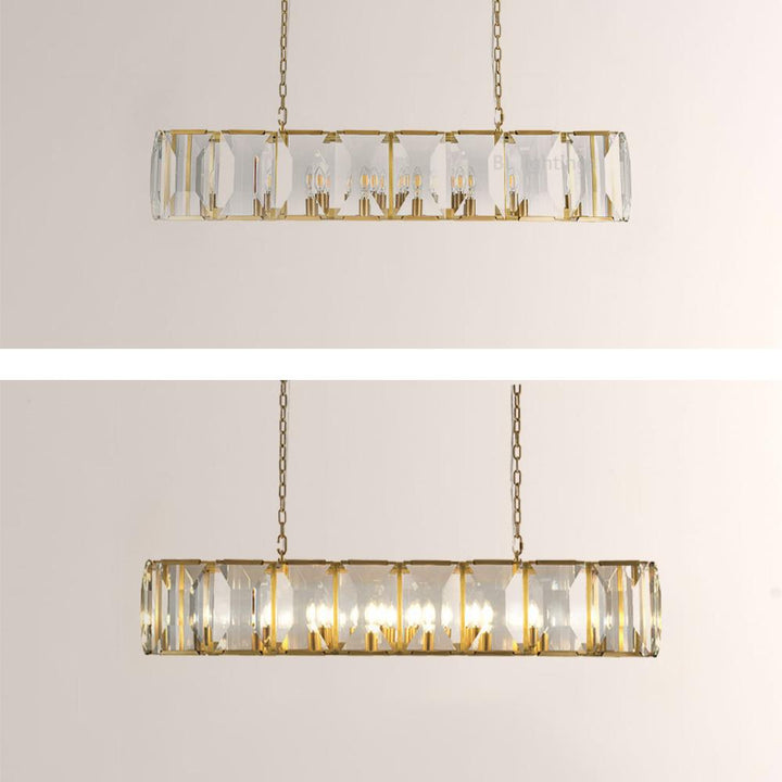 Paula Crystal Rectangular Chandelier 62"