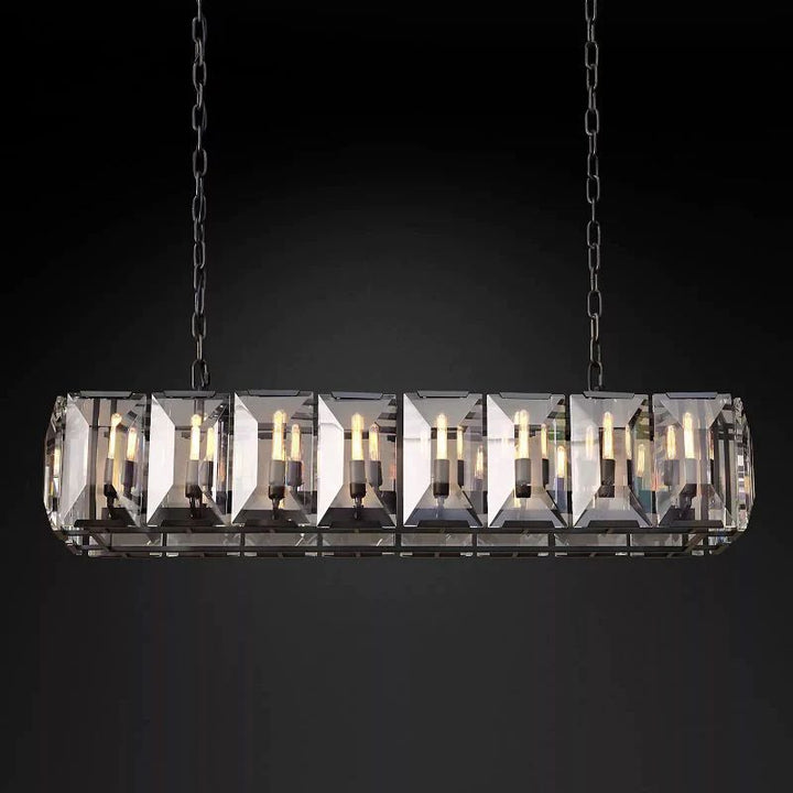Paula Crystal Rectangular Dining Room Chandelier 54"