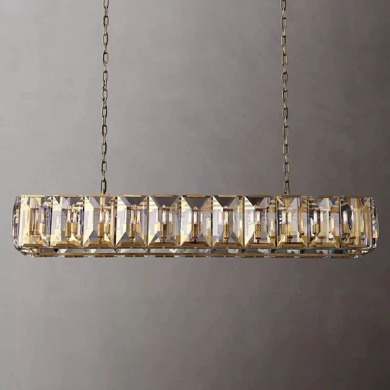 Paula Crystal Rectangular Dining Room Chandelier 74"