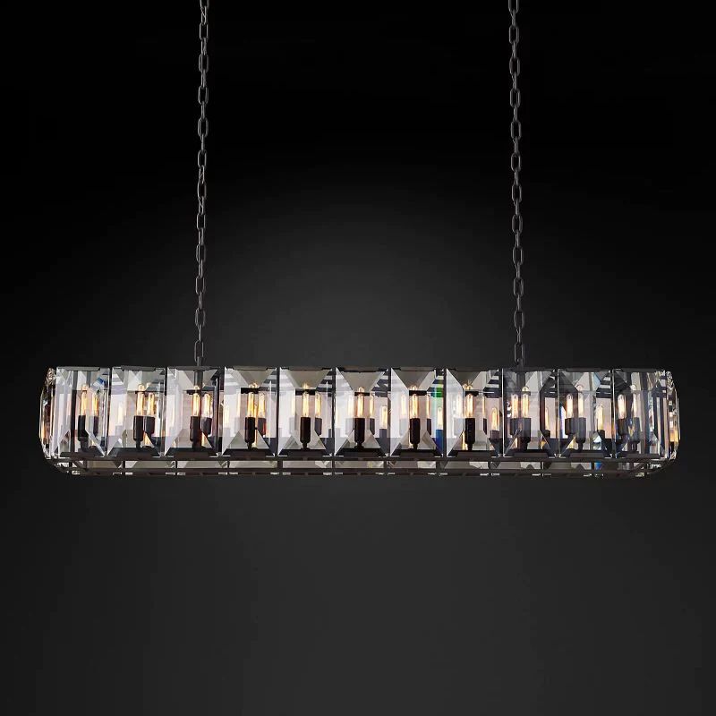 Paula Crystal Rectangular Dining Room Chandelier 74"