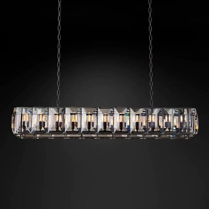 Paula Crystal Rectangular Dining Room Chandelier 74"