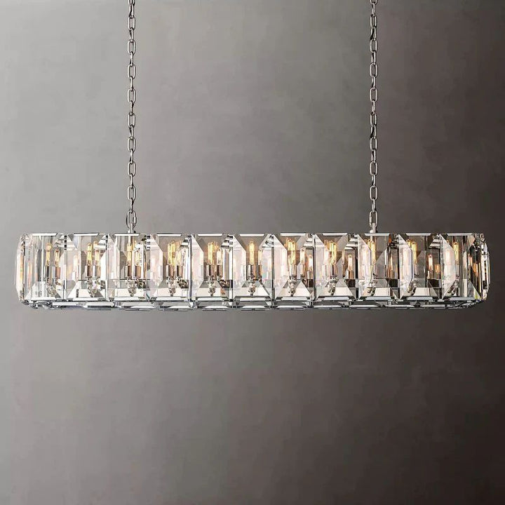 Paula Crystal Rectangular Dining Room Chandelier 74"