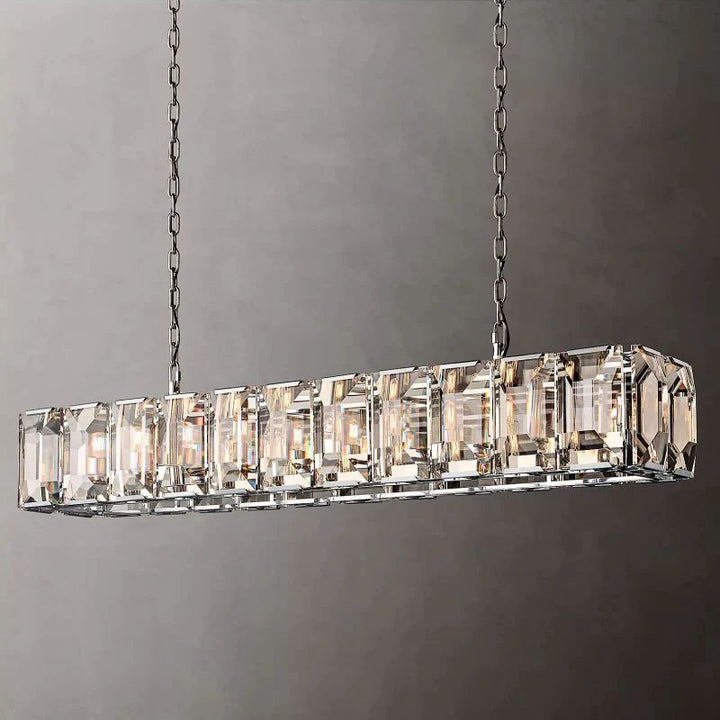 Paula Crystal Rectangular Dining Room Chandelier 74"