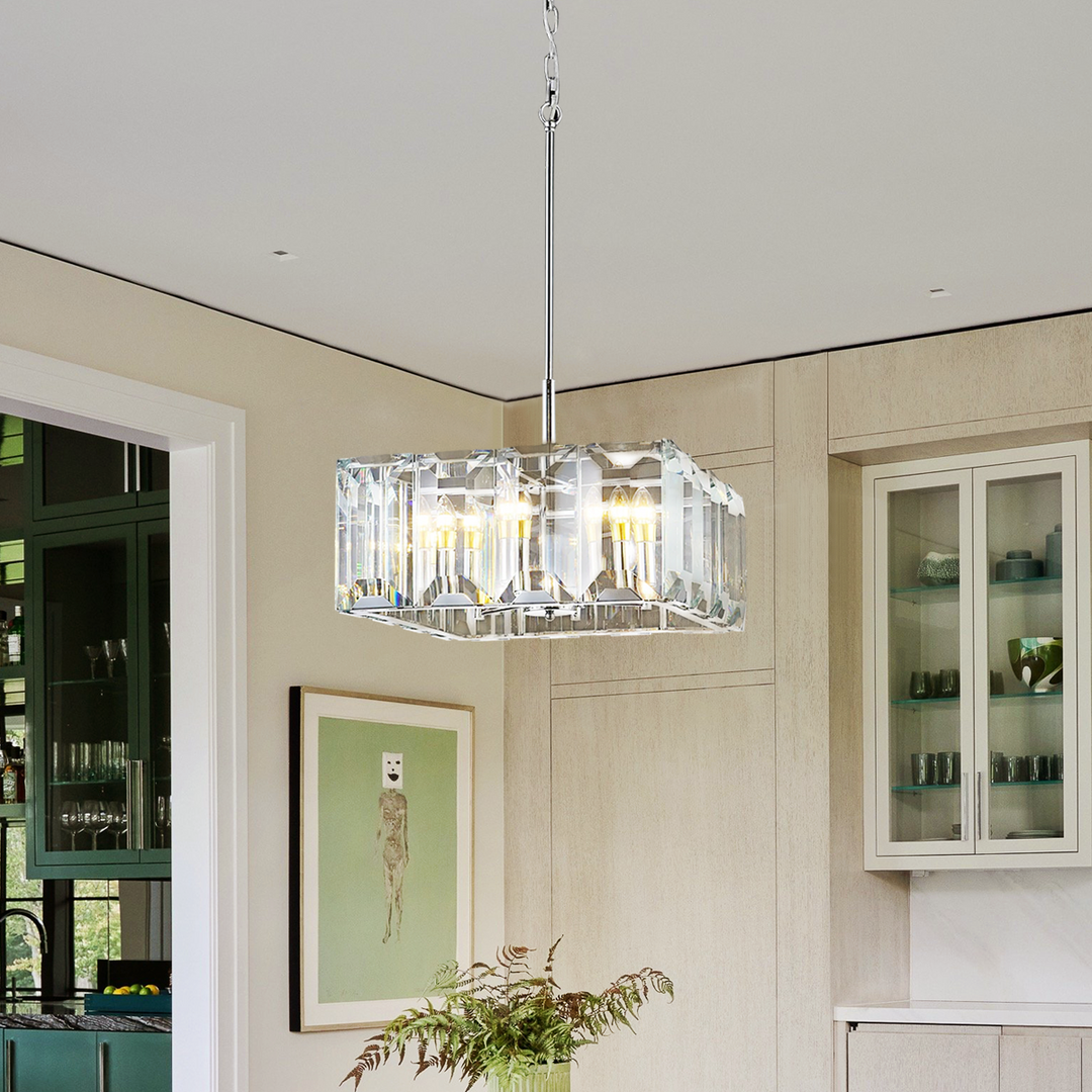 Paula Crystal Square Chandelier 24"