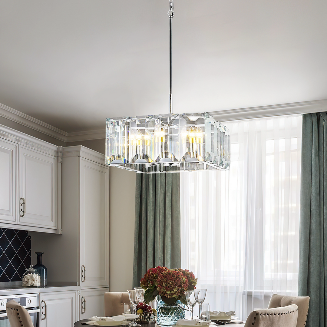 Paula Crystal Square Chandelier 24"